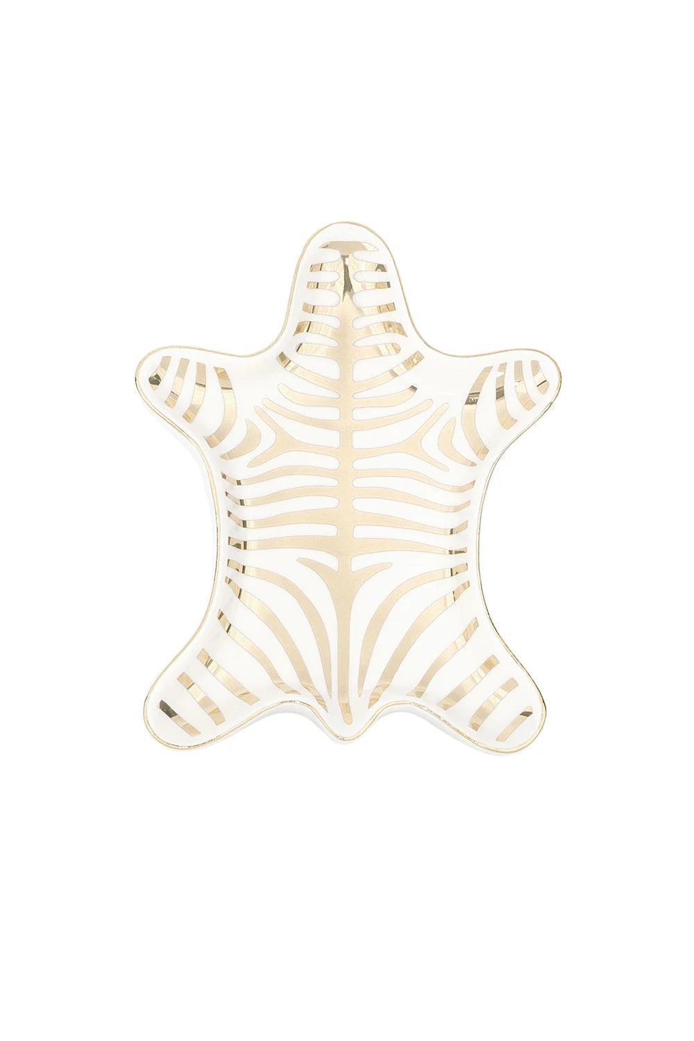Keramik Schmuckschale Zebra – Weiß & Gold