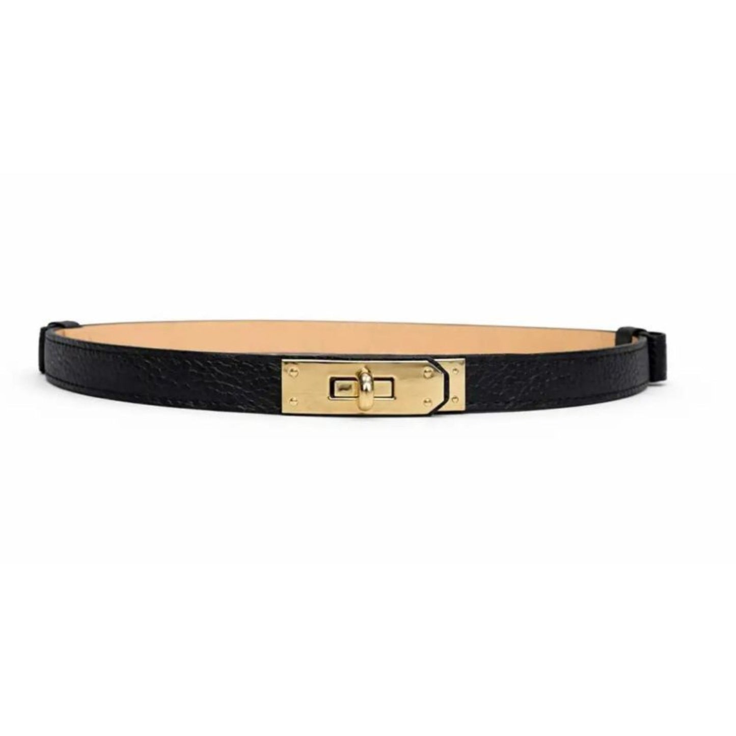 Damen Gürtel – Schmaler Fashion Gürtel mit goldener Schnalle