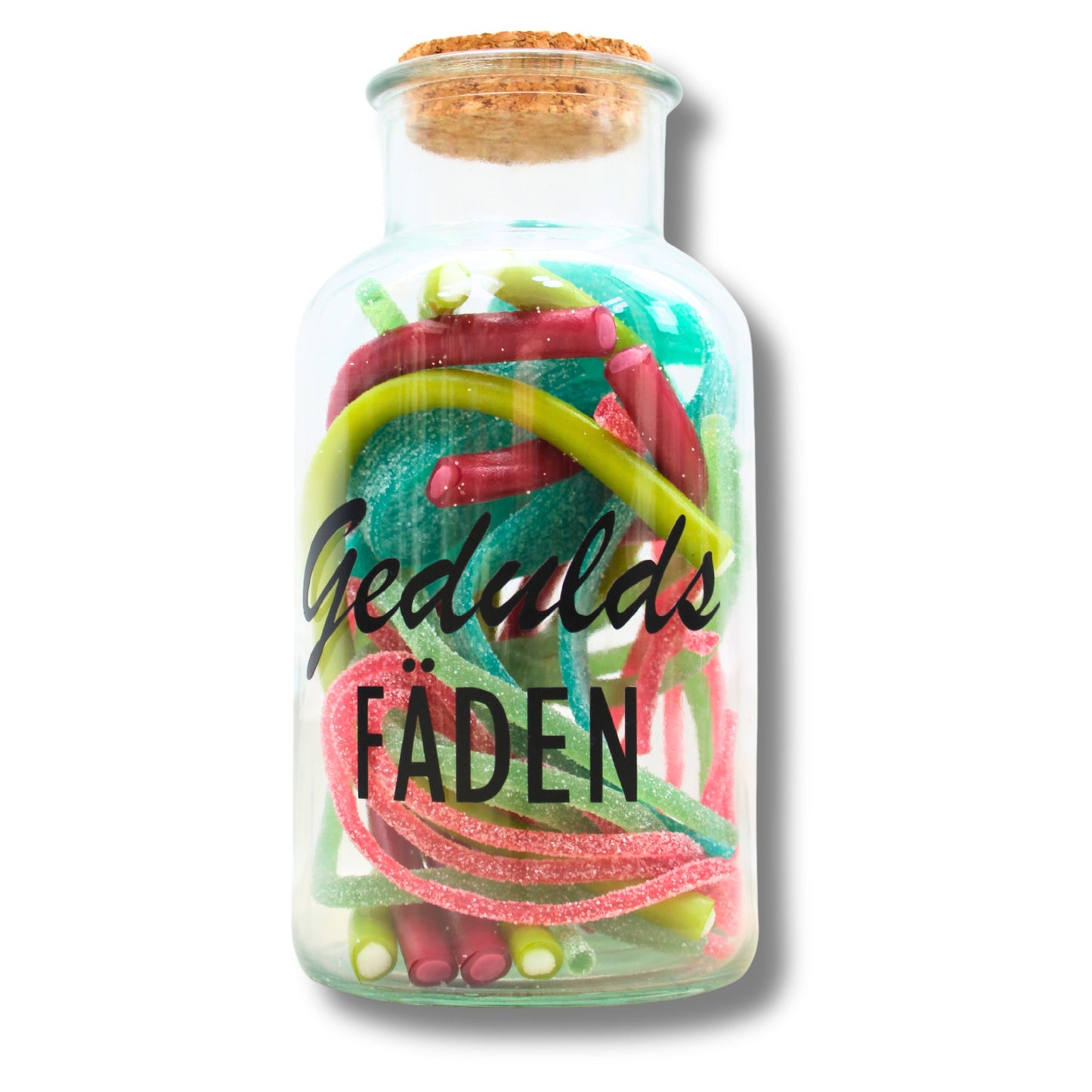 Geduldsfaden im Glas – buntes handgefertigtes Wortspiel-Geschenk mit Humor fuer alle die am Limit sind von Schenkt ein Herz