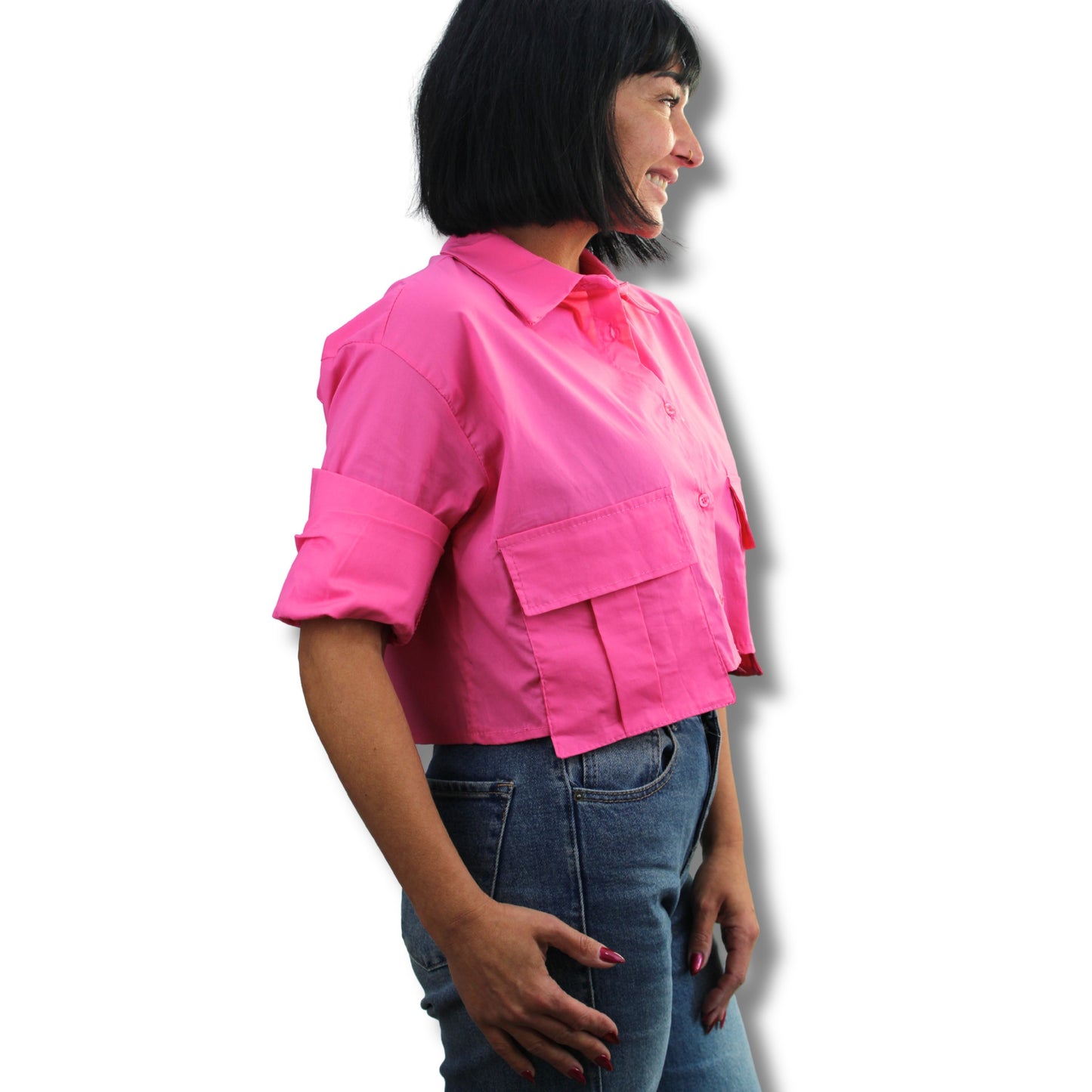 Frische cropped Bluse in Pink – modern & feminin