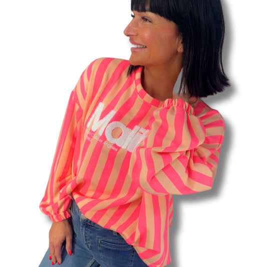 Malibu Streifen-Sweatshirt – Neon