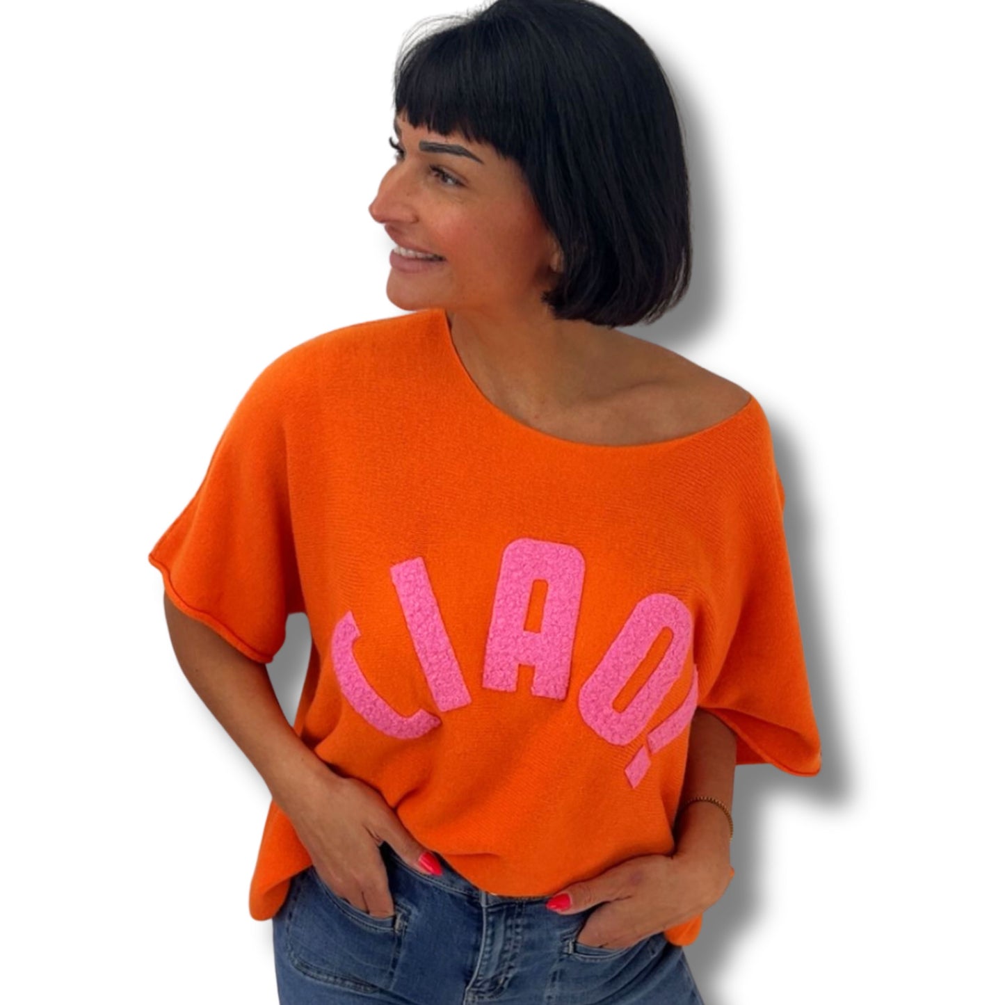 Feinstrick-Shirt „CIAO“ – lässiger Oversize-Look