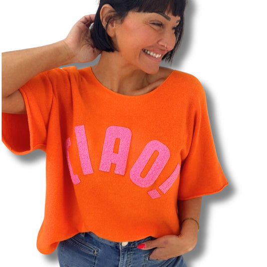 Feinstrick-Shirt „CIAO“ – lässiger Oversize-Look