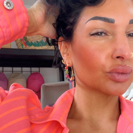 Bunte Statement Creolen – Edelstahl & Sommer Vibes