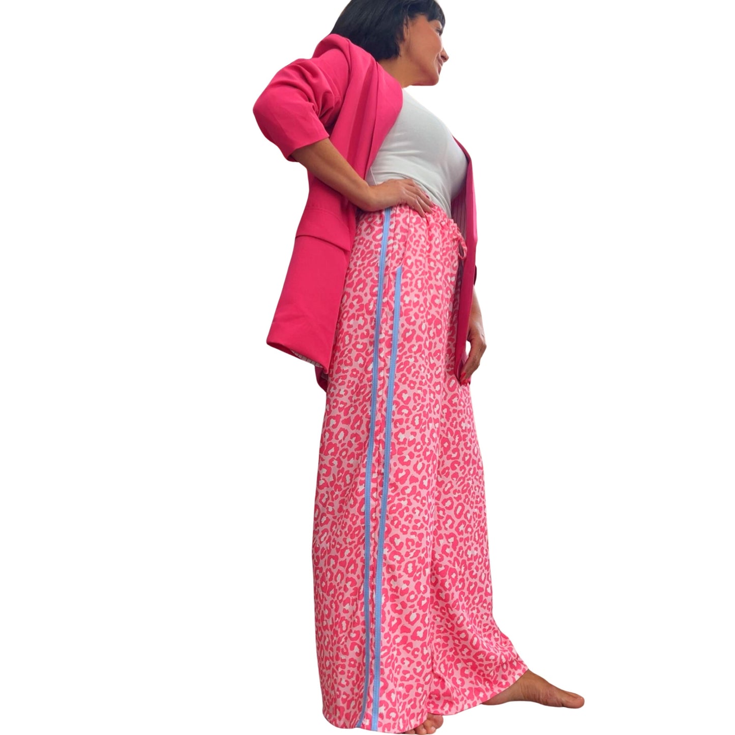 Damen Leo Hose – Wide Leg Sommerhose mit elastischem Bund