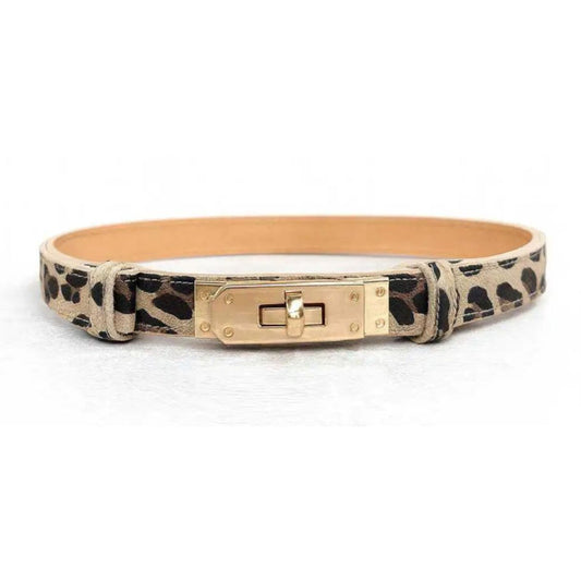 Damen Gürtel schmal mit goldener Schnalle – Fashion Gürtel Accessoire Schenkt ein Herz