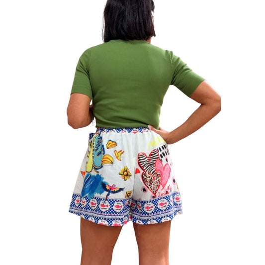 Wickelshorts – Viskose-Leinen-Mix
