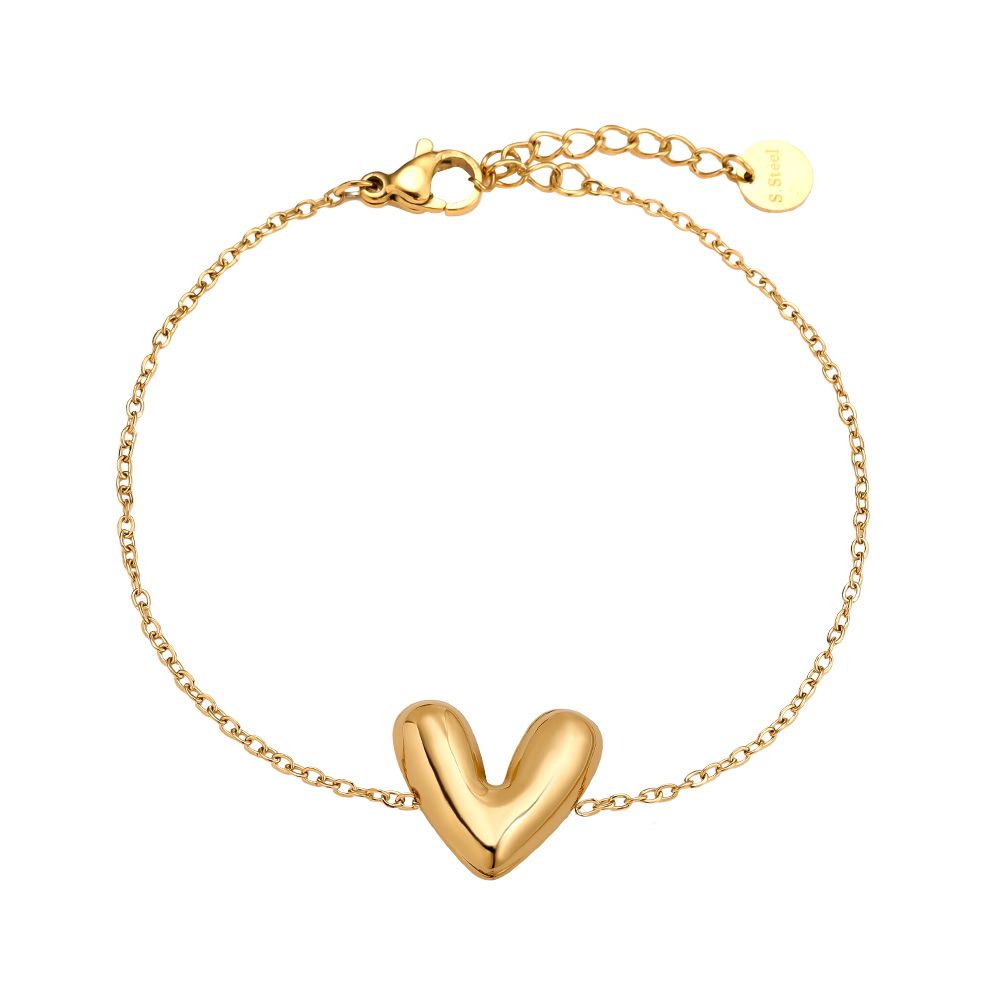 Herzarmband Love Drop alle Varianten – Gold & Silber, Edelstahl wasserfest