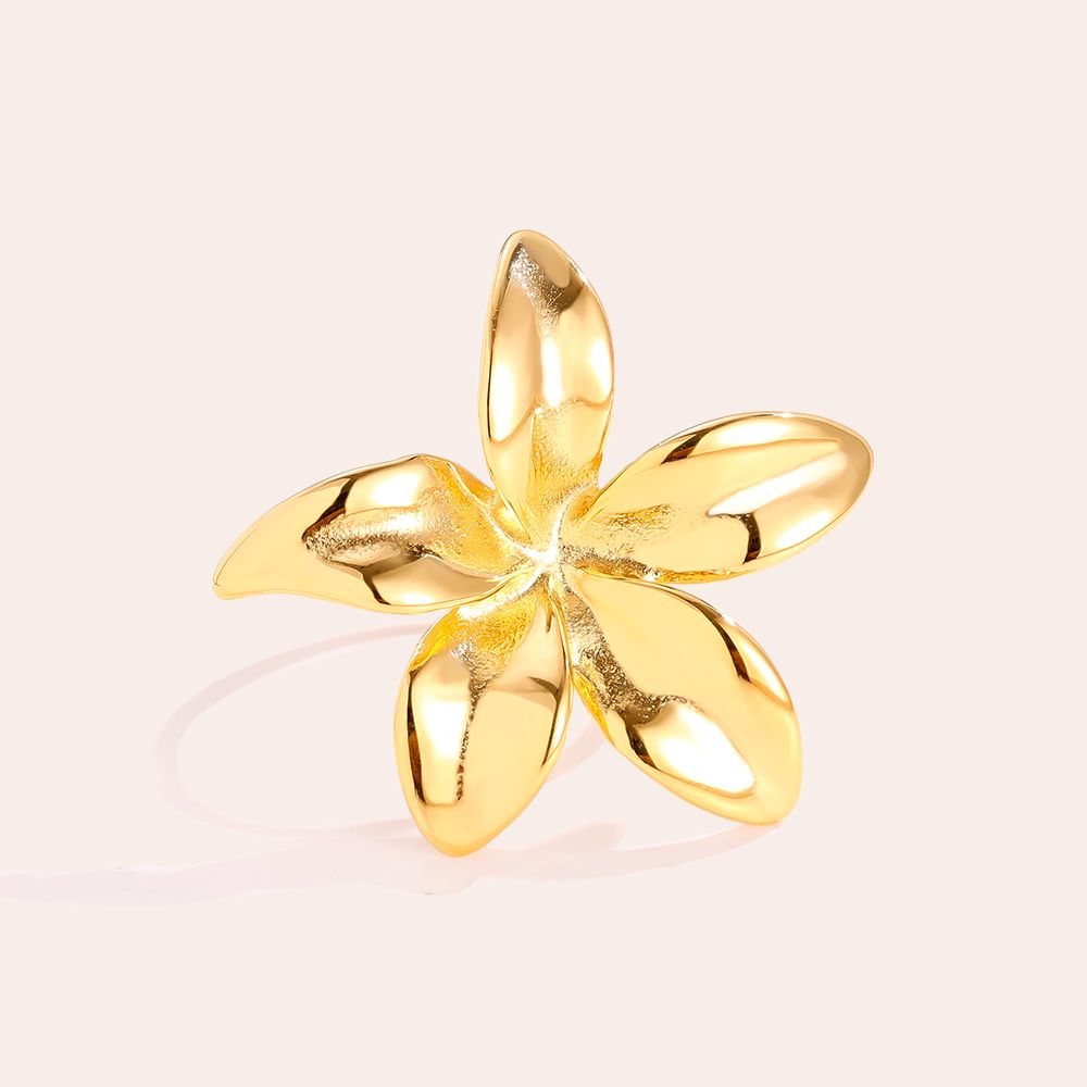 Blütenring aus Edelstahl – verstellbar (Gold & Silber)