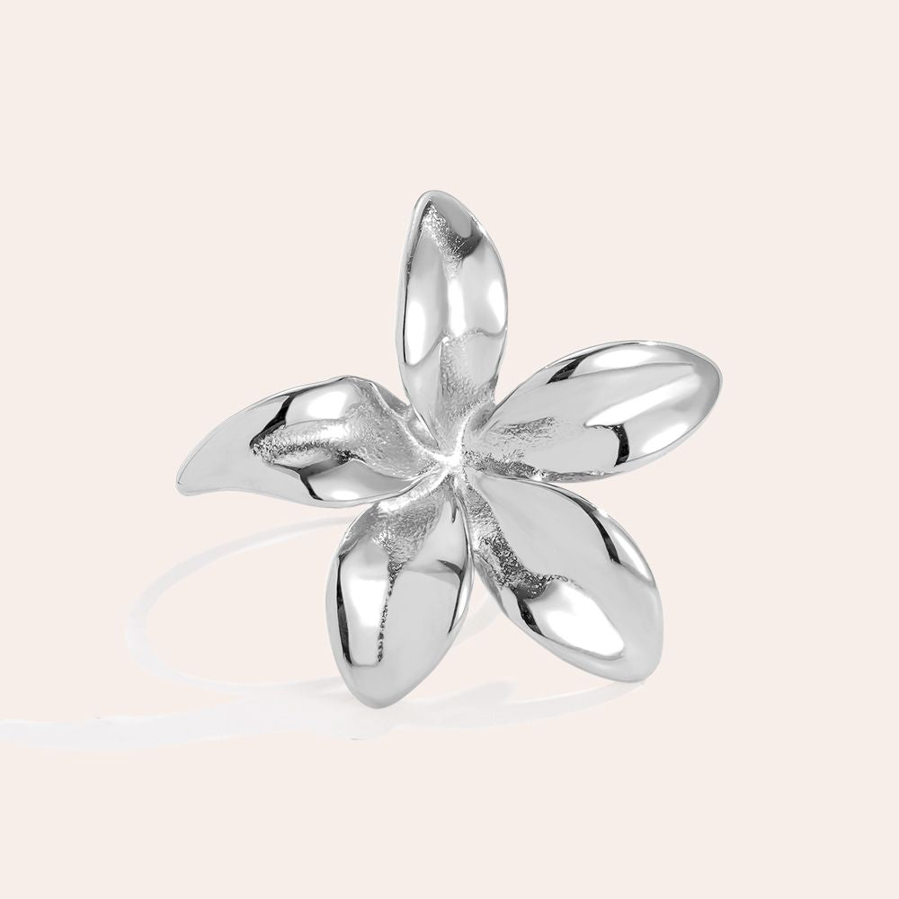 Blütenring aus Edelstahl – verstellbar (Gold & Silber)