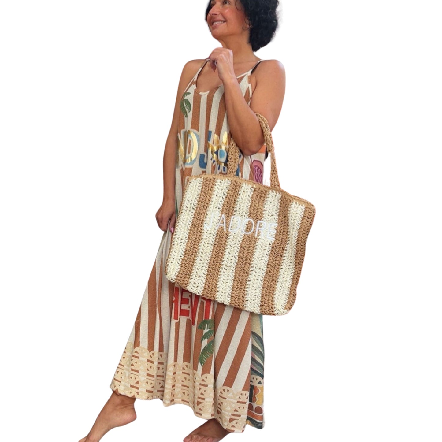 J’ADORE Shopper – Stylische Sommer-Tasche mit Reißverschluss