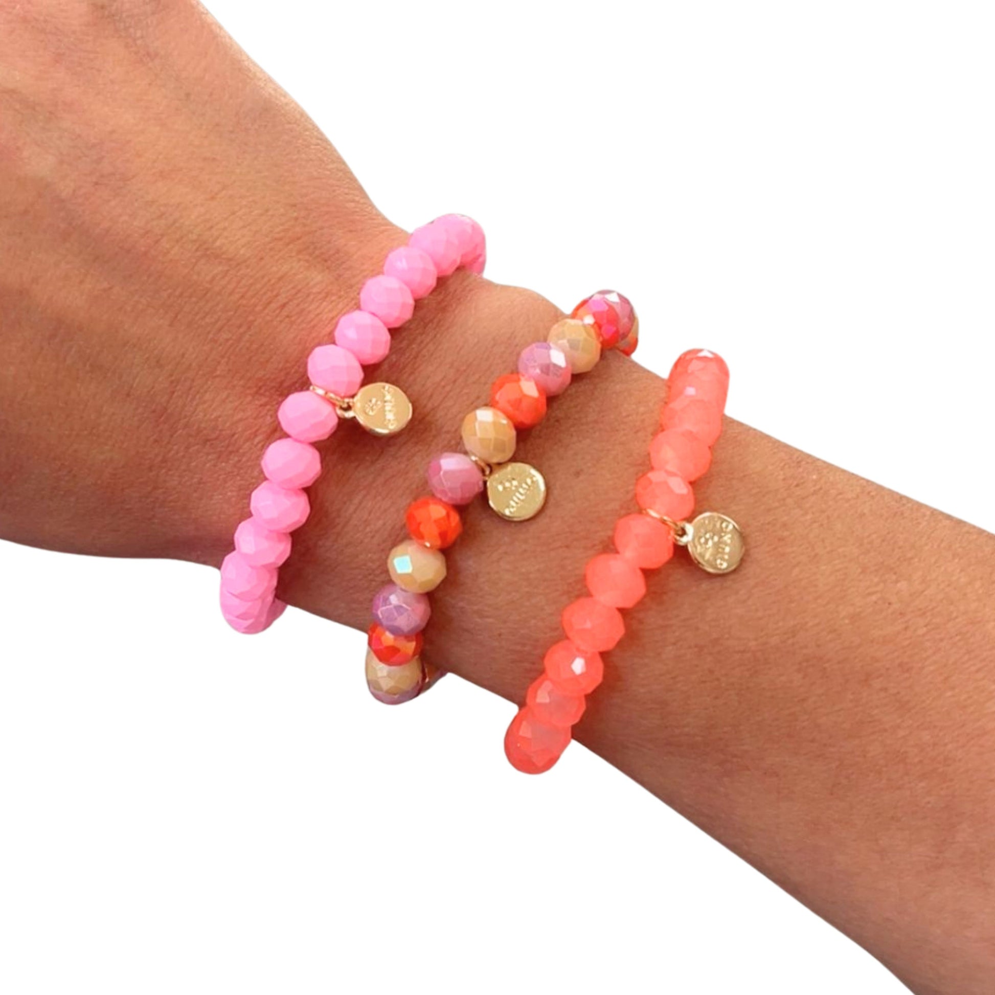 Funkelndes Armband elastisch & farbenfroh – buntes Stretch-Armband Schenkt ein Herz