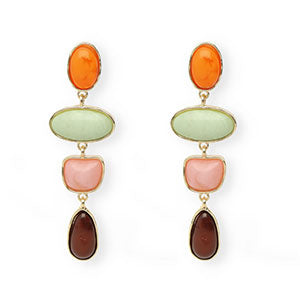 Trendy Statement-Ohrringe – Orange, Mint, Rosa & Braun