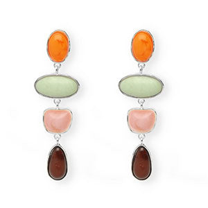 Trendy Statement-Ohrringe – Orange, Mint, Rosa & Braun
