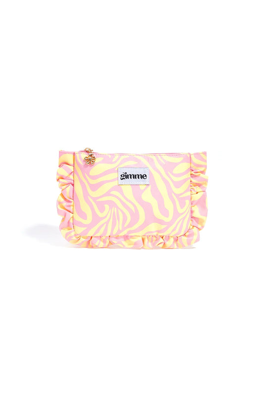 Kosmetiktasche mit Rüschen stylisch & praktisch – Damen Make-up Tasche Schenkt ein Herz