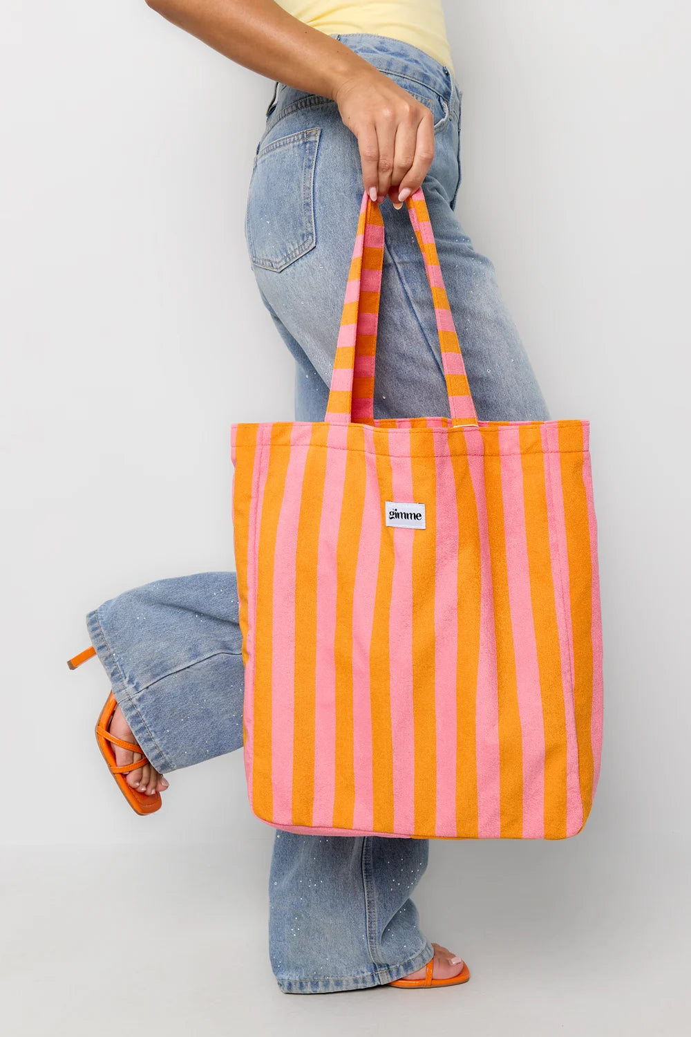 Shopper Tasche – Streifen Pink/Orange
