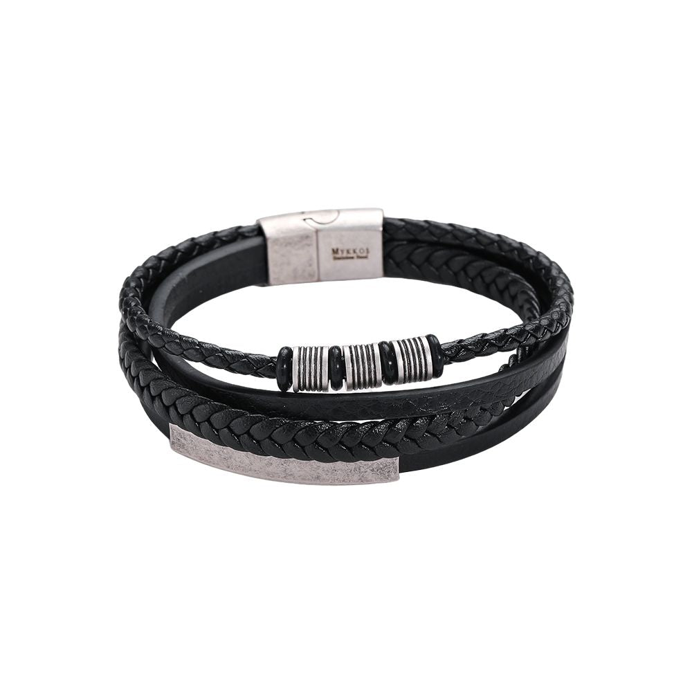 Discus und Coils Maennerarmband aus Edelstahl mit geflochtenen Elementen – maskulines zeitloses Herrenarmband von Schenkt ein Herz