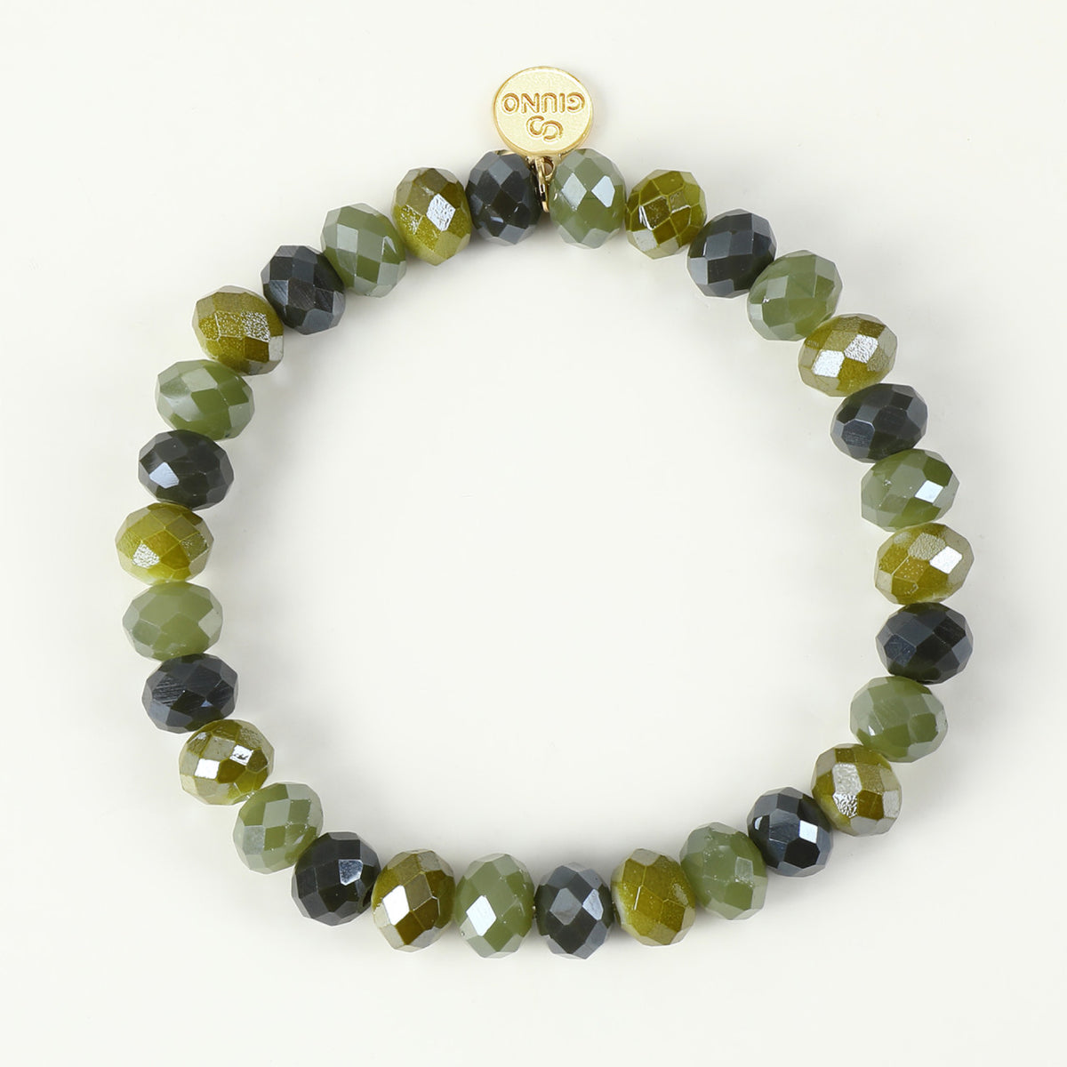 Kristallarmband in Khaki