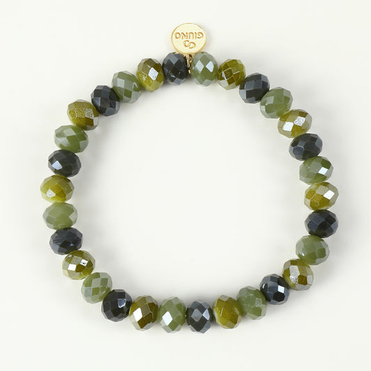 Kristallarmband in Khaki