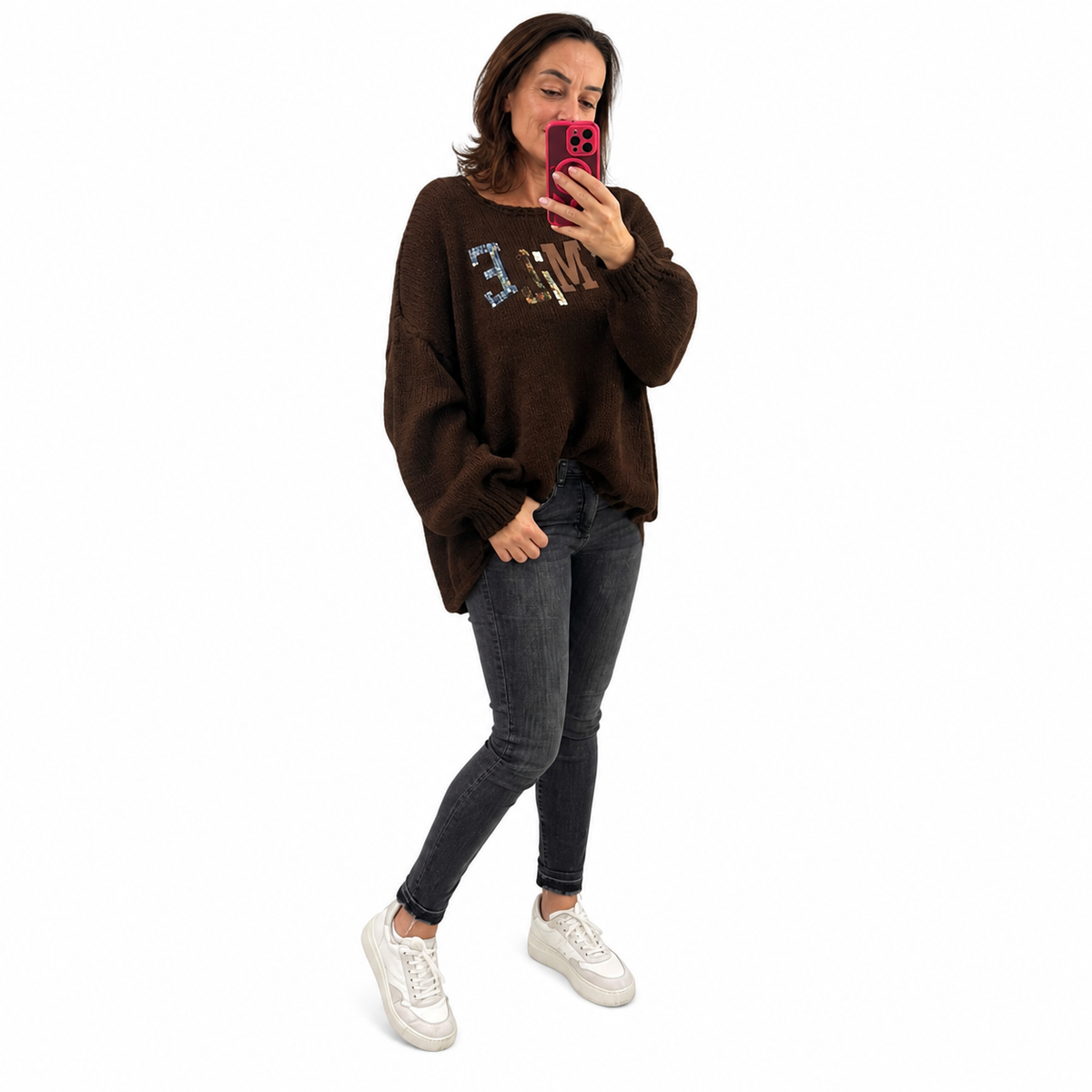Oversize Strickpullover SMILE im Statement-Look