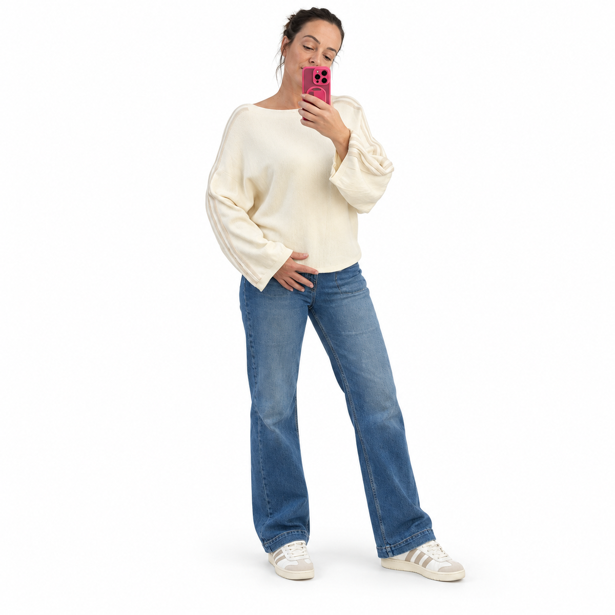 Oversize-Pullover Farbe Braun/Grün