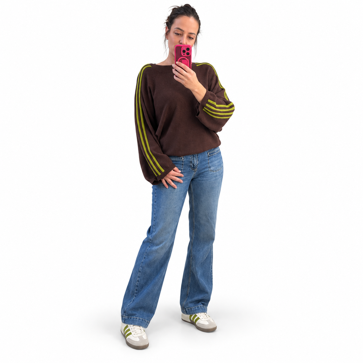 Oversize-Pullover Farbe Braun/Beige