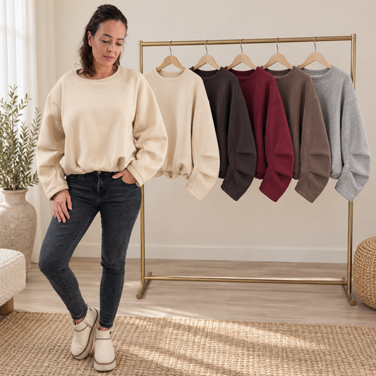 Oversized Sweater Damen braun - Frontansicht