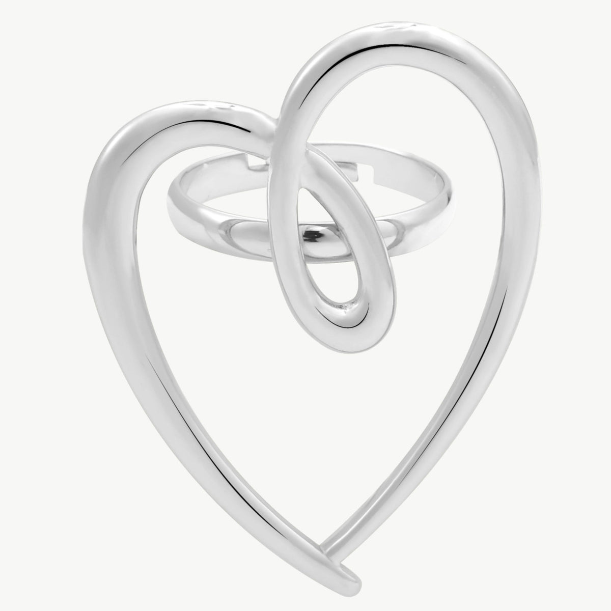 Herzring Love Line Silber – filigrane Herzform, 5,8g leicht, Schenkt ein Herz