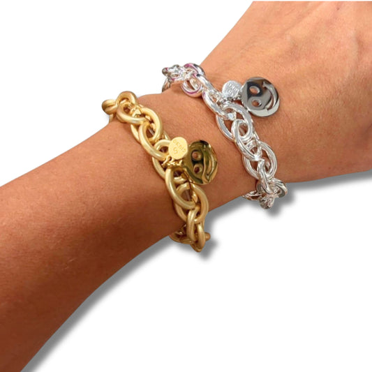 Chunky Chain Armband mit oder ohne Smiley – eleganter Statement-Look