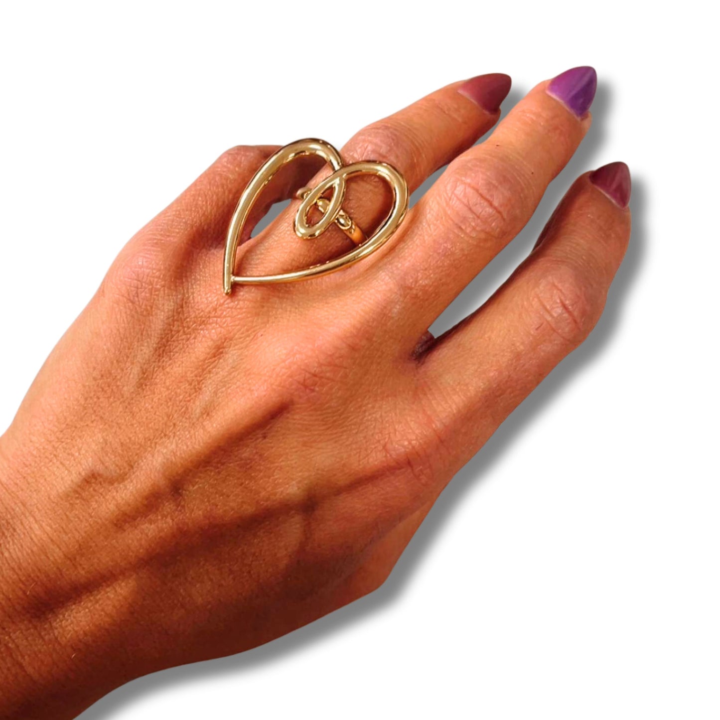 Herzring „Love Line“ – vergoldeter Edelstahlschmuck