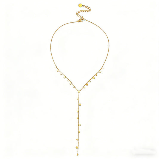 Y-Halskette Damen Gold 14K vergoldeter Edelstahl – elegante Damenkette Schenkt ein Herz