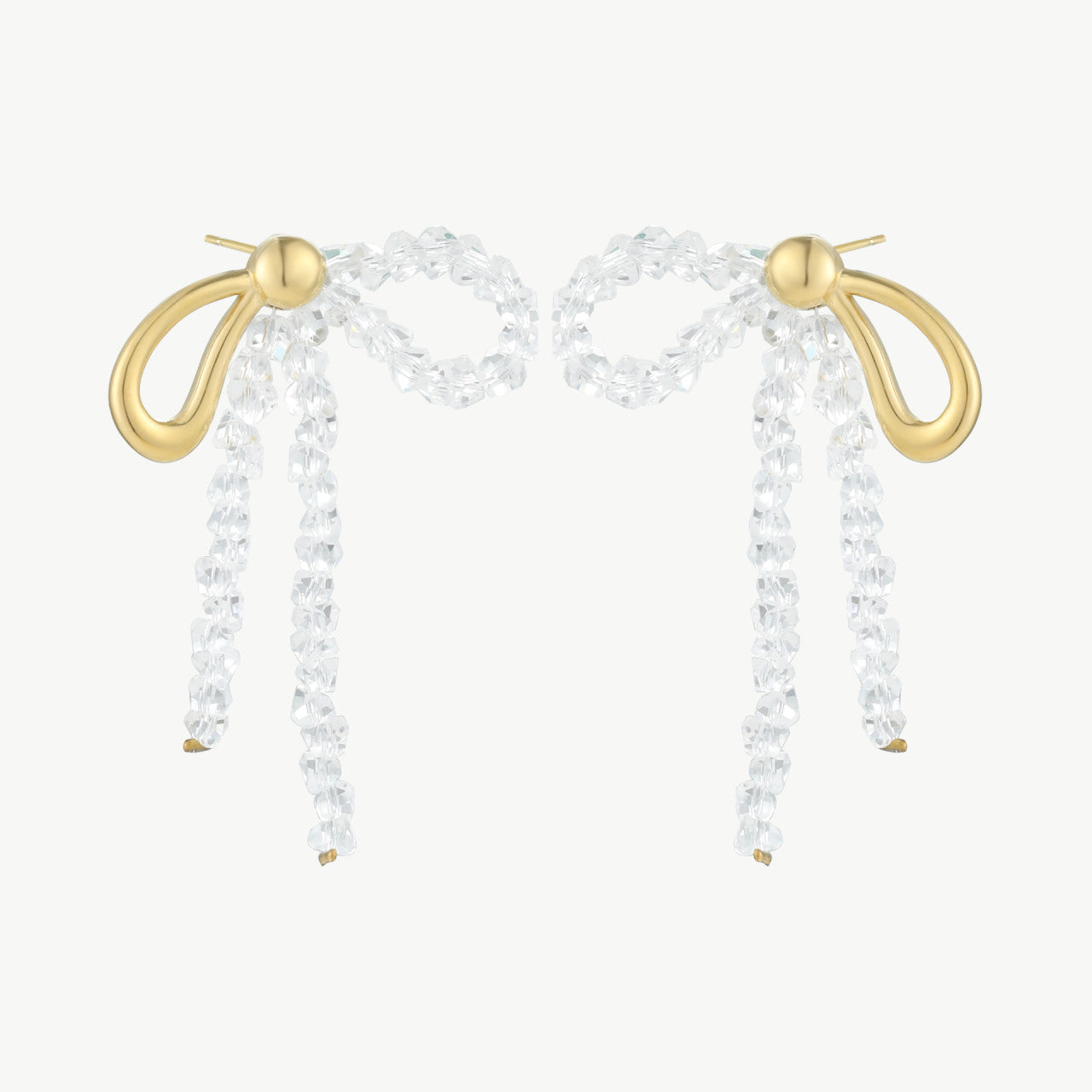 Eleganz, die strahlt – Schleife Ohrringe aus Edelstahl & Glas