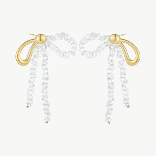 Eleganz, die strahlt – Schleife Ohrringe aus Edelstahl & Glas