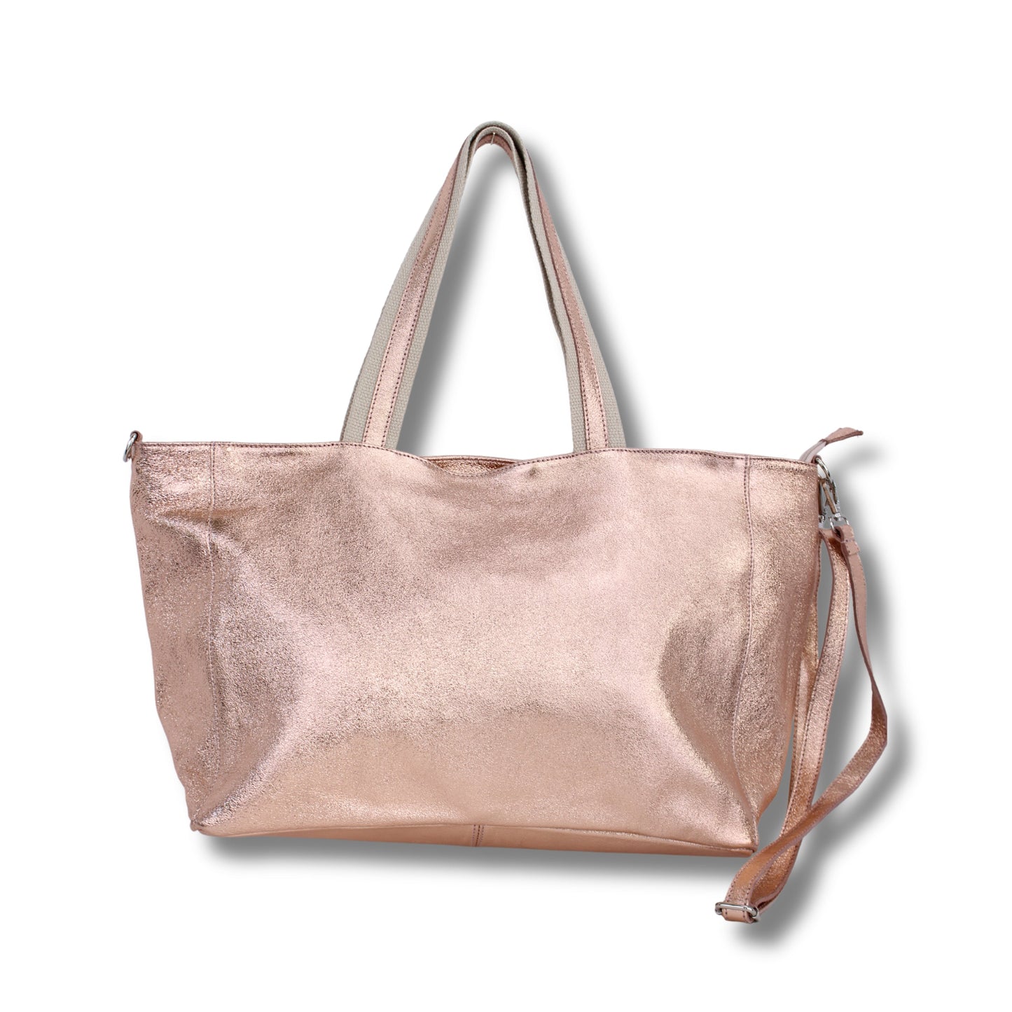 Liebevoller Echtleder-Weekender aus echtem italienischen Leder in Dunkelblau und Rosa – elegante Reisetasche Made in Italy von Schenkt ein Herz