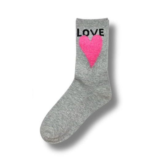 LOVE-Socken bunt – kuschelige Damensocken mit Herz-Aufdruck von Schenkt ein Herz
