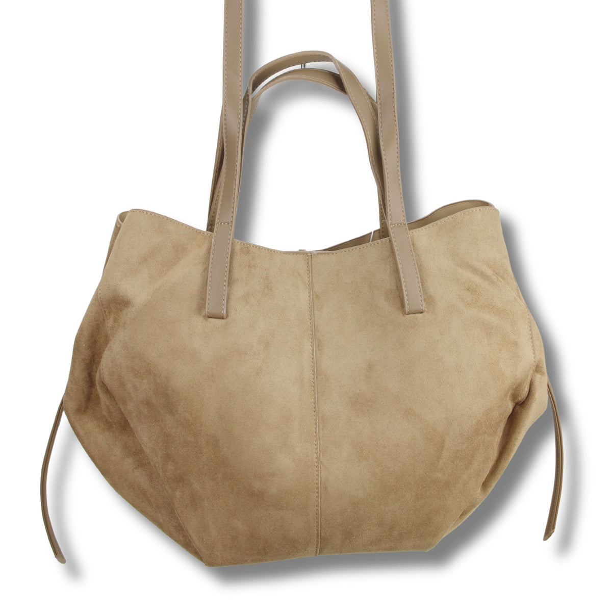 Tasche Wildleder-Optik in Taupe – weiche Oberfläche, zeitloses Design von Schenkt ein Herz