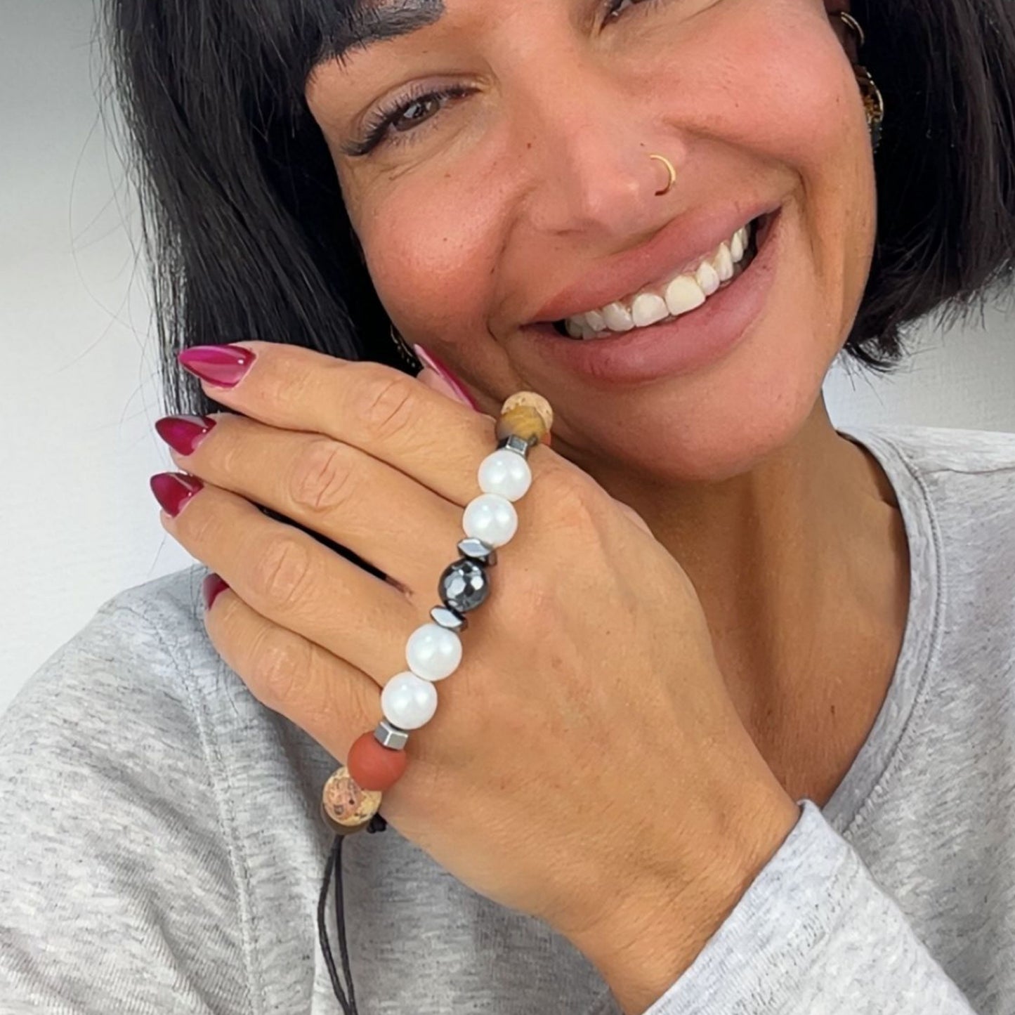 Vivide Pearl – Männerarmband aus Naturstein