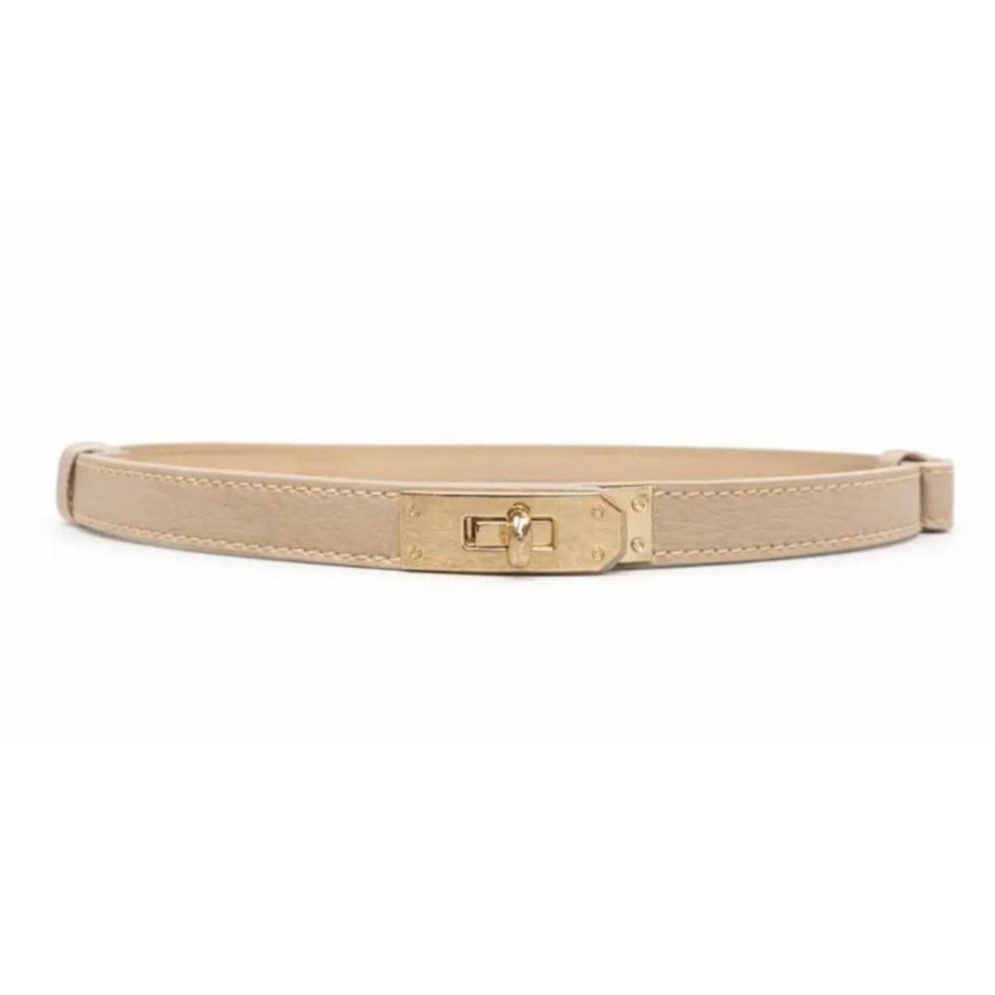 Damen Gürtel – Schmaler Fashion Gürtel mit goldener Schnalle