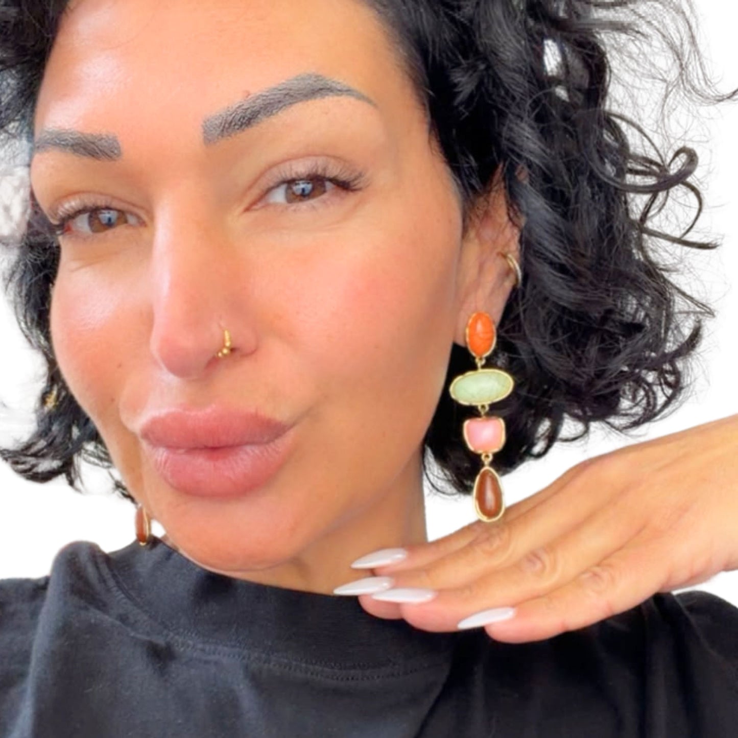 Trendy Statement-Ohrringe – Orange, Mint, Rosa & Braun
