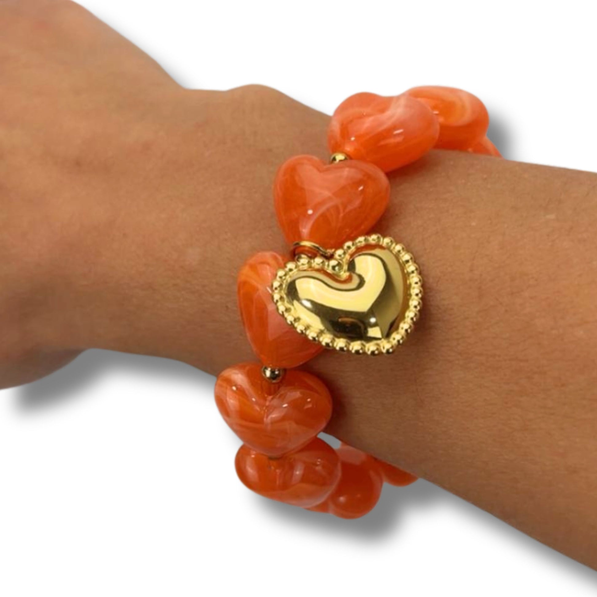 Herzarmband Rosa Edelstahl – elastisch, hautfreundlich & zeitlos, Geschenk für Frauen