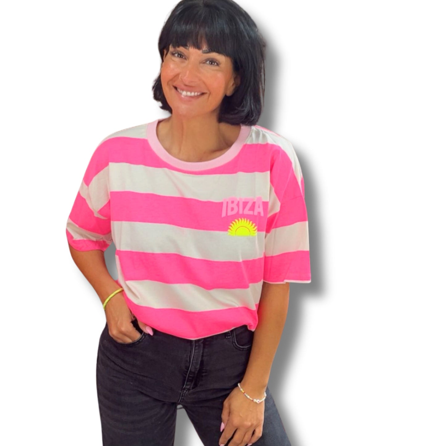 IBIZA Candy Stripe T-Shirt – Oversized Summer Vibes 🌞