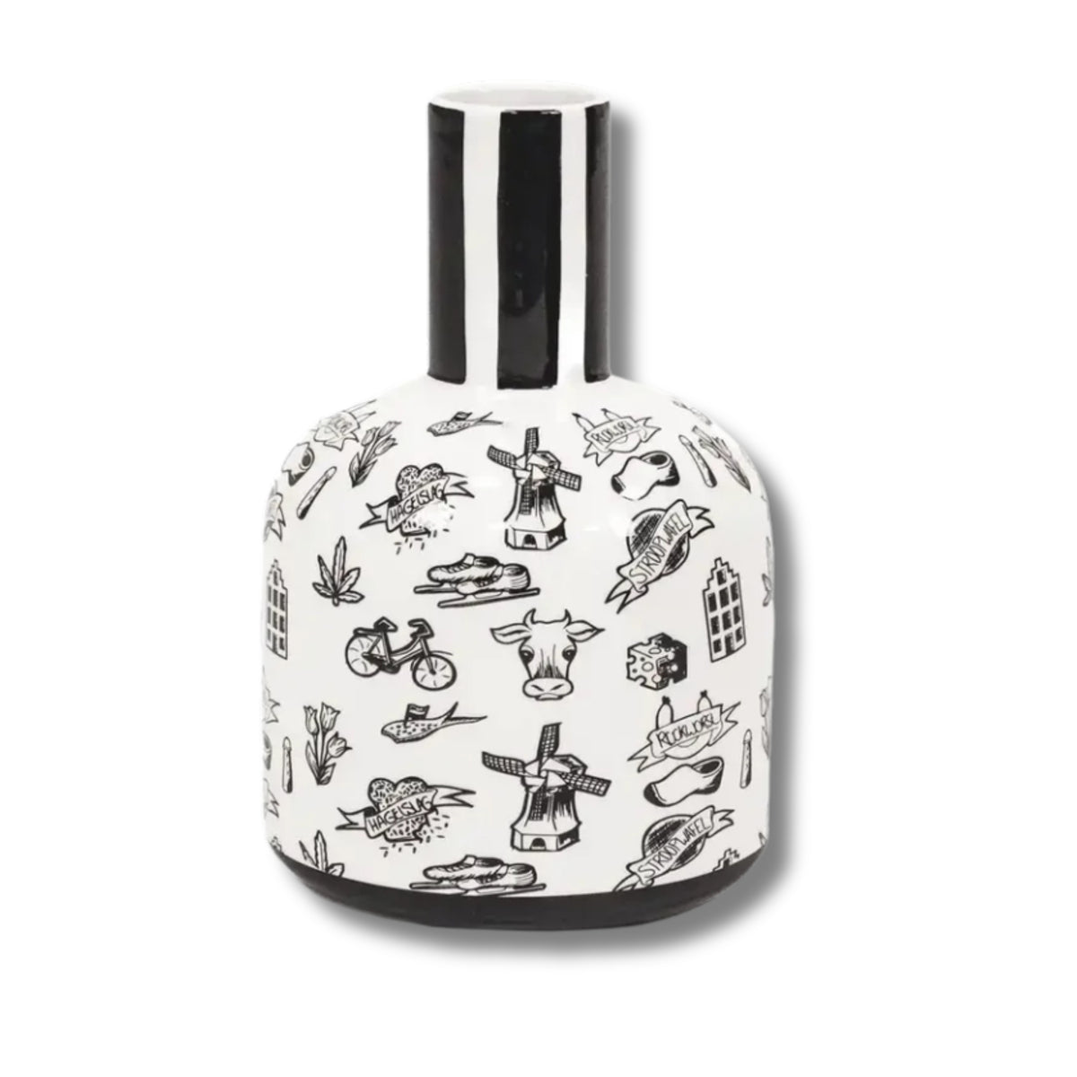 Keramikvase Holland-Stil mit Blumen – stilvolles Deko-Highlight für Zuhause