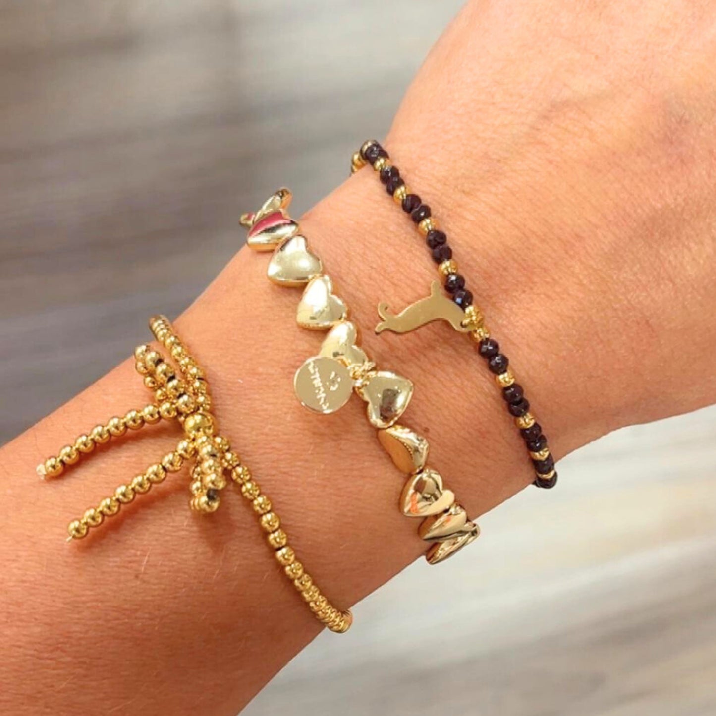 Feines Damenarmband vergoldet 14K – Edelstahl & Glas – liebevolles Geschenk