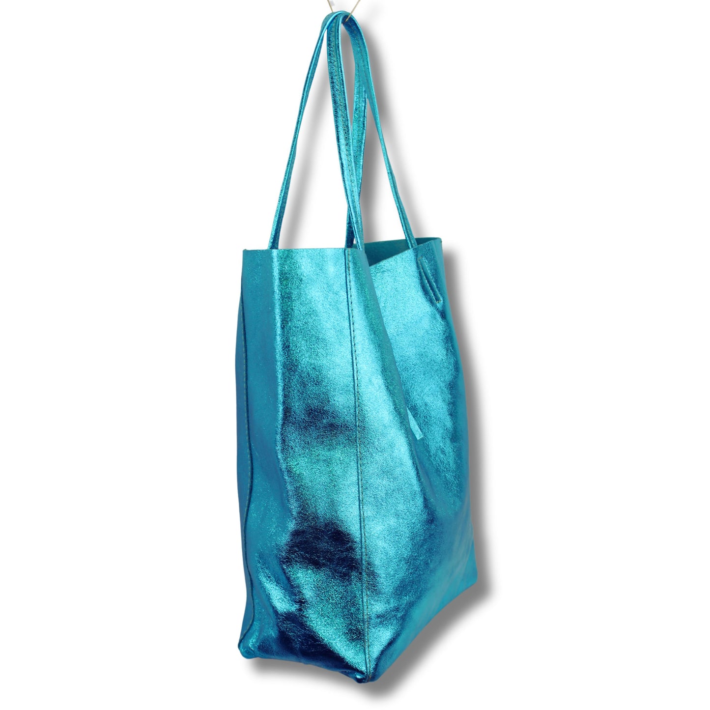 Metallic Echtleder Shopper