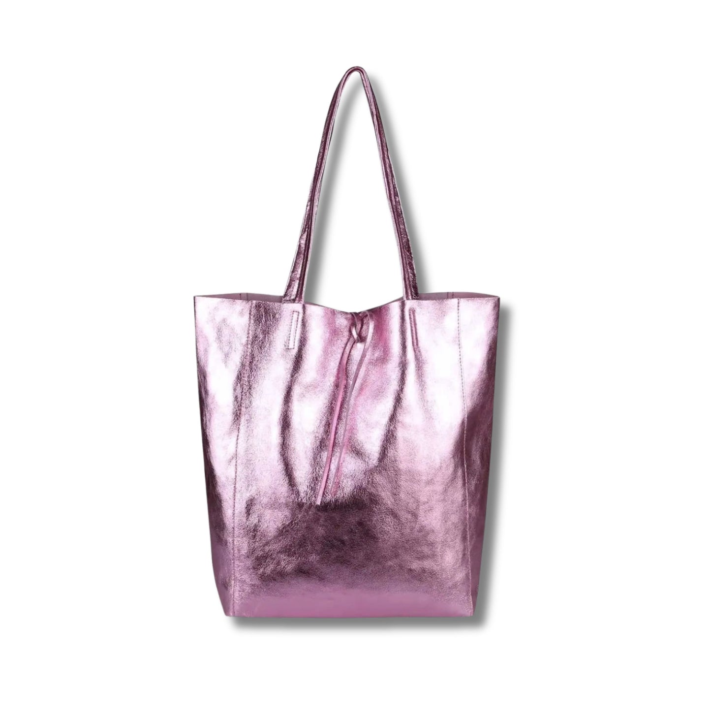 Metallic Echtleder Shopper