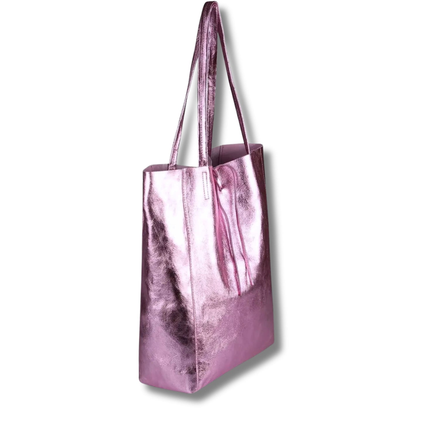 Metallic Echtleder Shopper