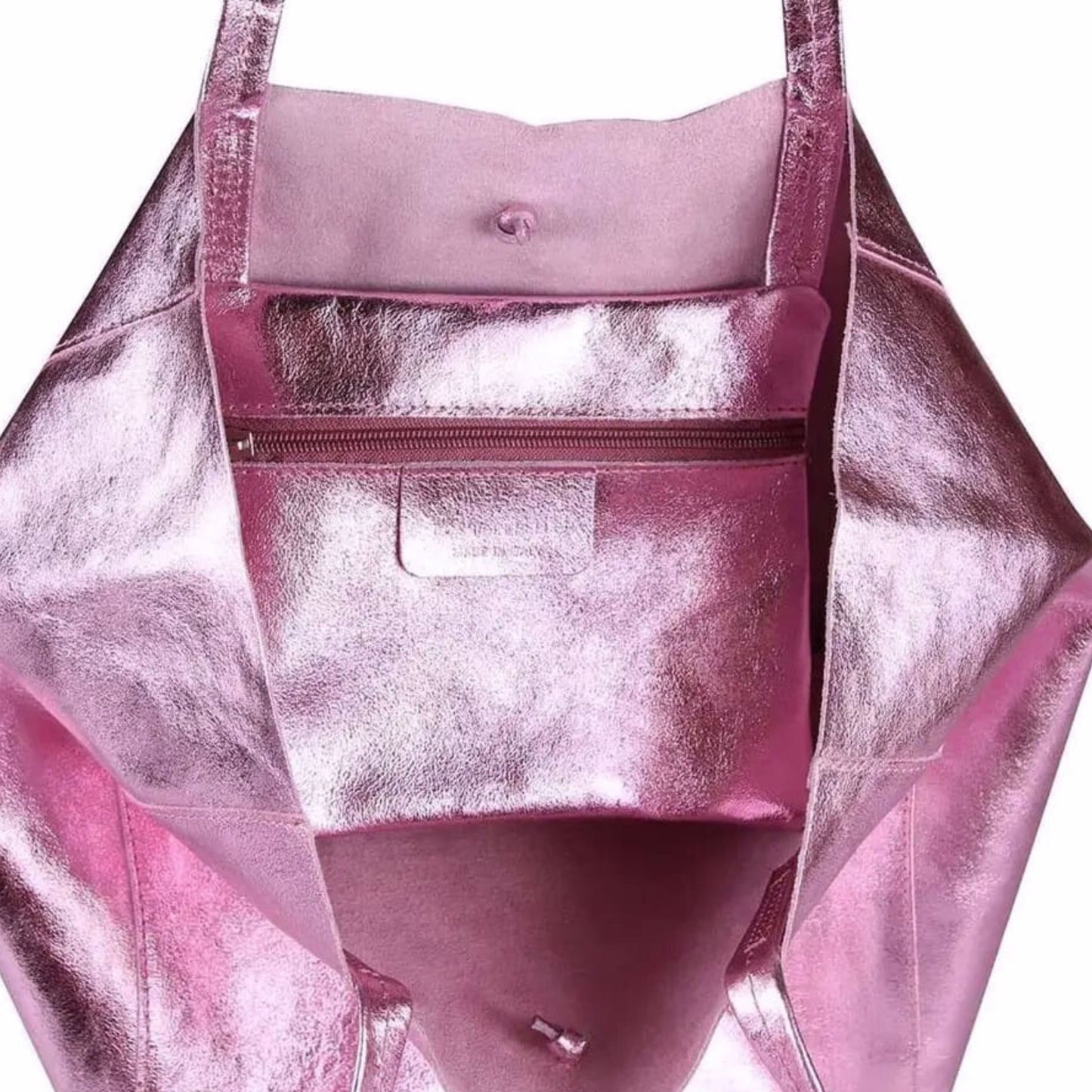 Metallic Echtleder Shopper