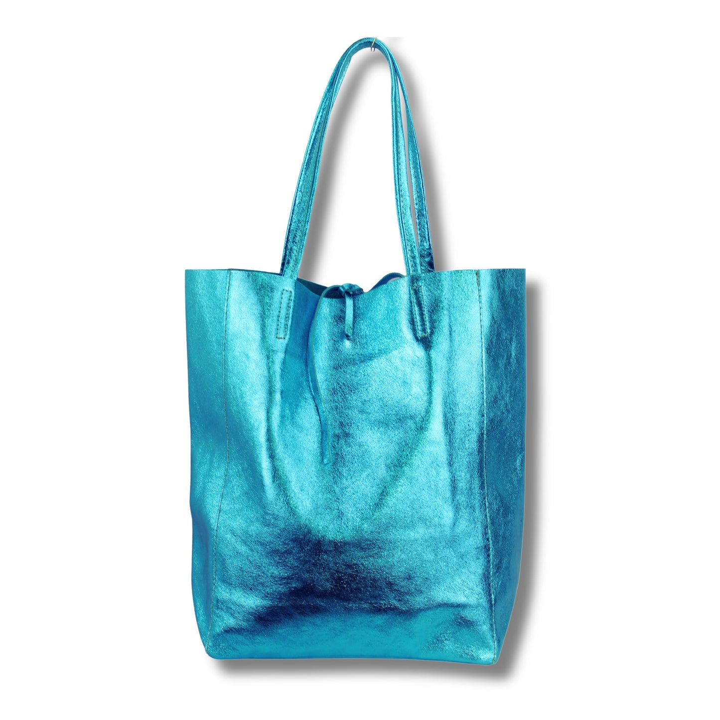 Metallic Echtleder Shopper