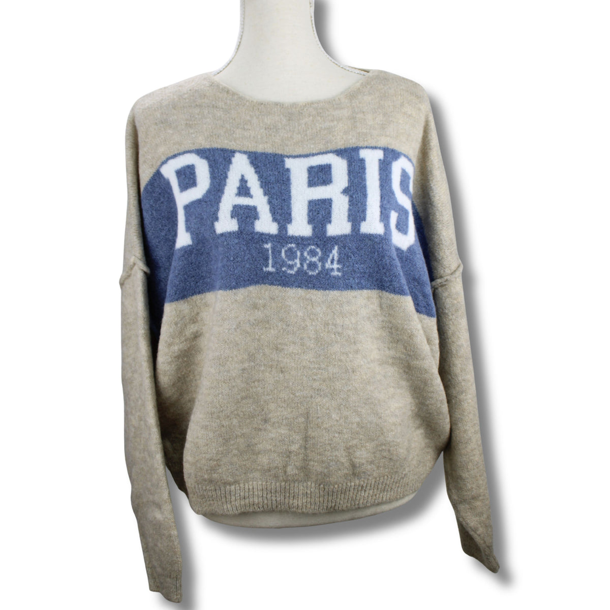 PARIS 1984 Oversize Pullover Frontansicht – trendiger College-Look