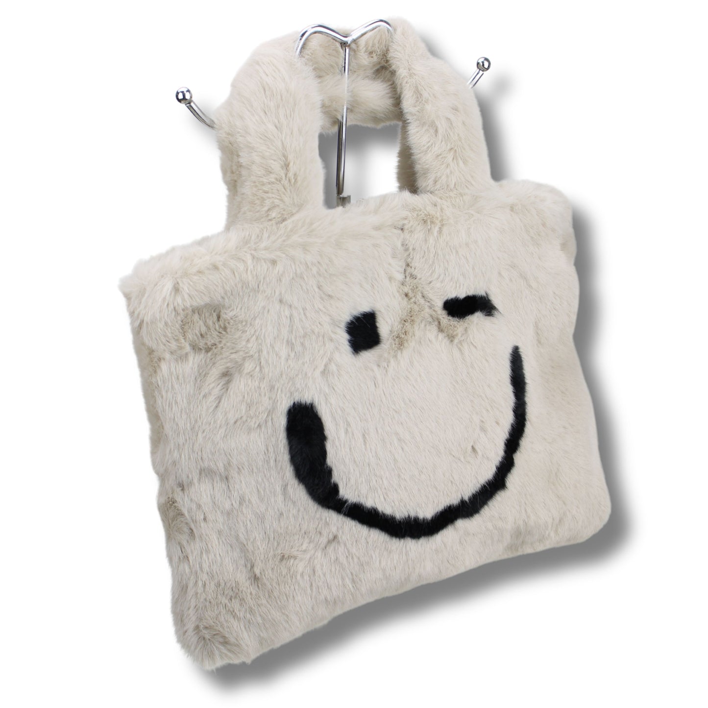 Flauschige Smiley-Tasche